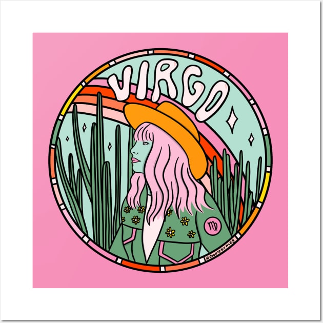 Virgo Cowgirl Wall Art by Doodle by Meg